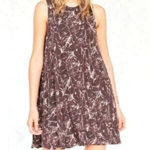 Silence + Noise Purple And Pink Jersey Marbled Print Swing Tunic Dress Size S